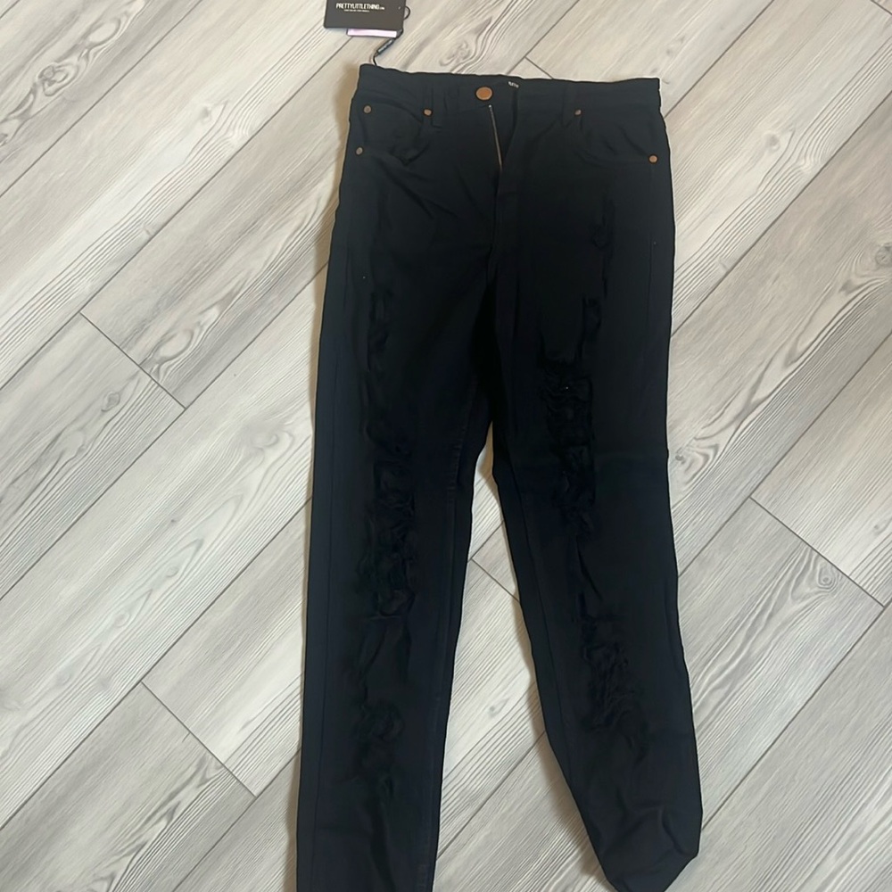 Black rip skinny jeans
